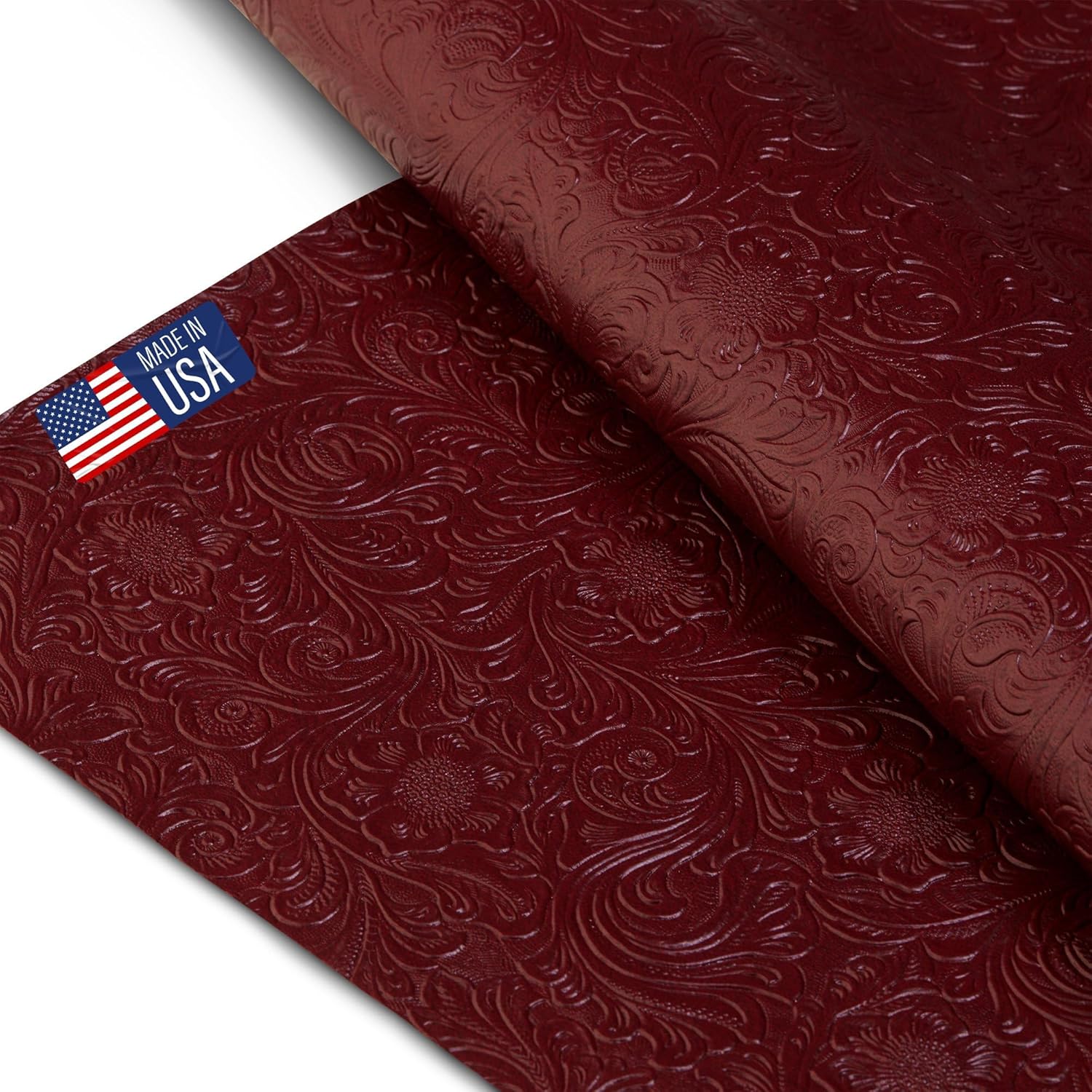 Tooled Faux Leather Western Cowboy Fabric for Crafting Projects