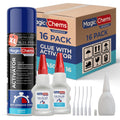 CA Glue with Activator Medium 32x3.5 oz + 16x16.9 fl oz - Fast Bonding