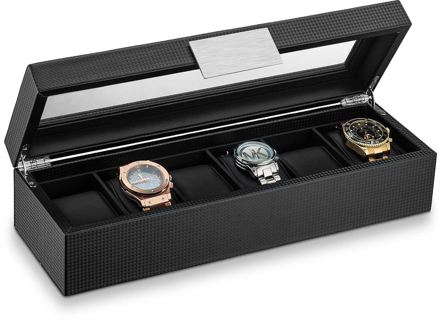 Glenor Co 6 Watch Box - Luxury Organizer for Men - Modern Masculine Design
