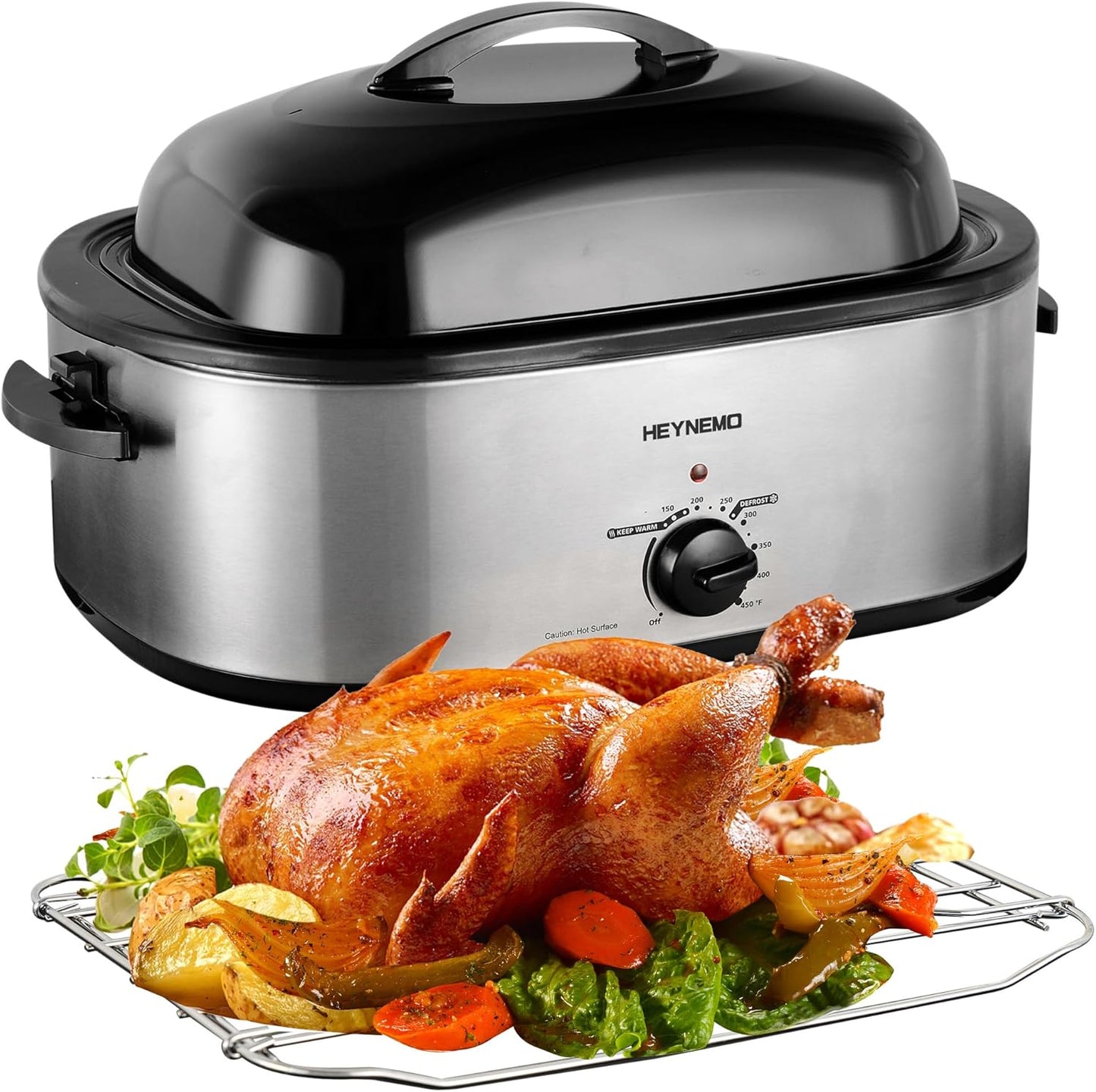 18 Quart Electric Roaster Oven with Self-Basting Lid for Cooking