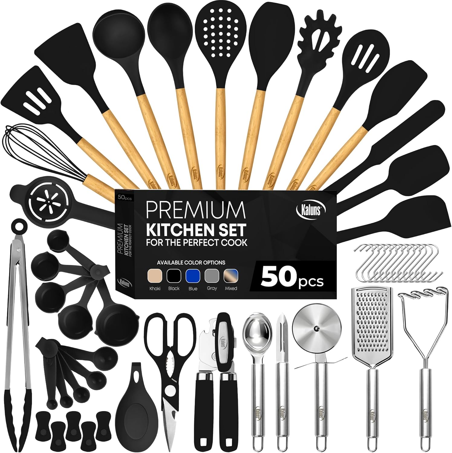Kaluns 50 PCS Silicone Kitchen Utensils Set for Every Cook