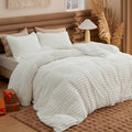 Bedsure Fluffy Duvet Cover Set Twin - Ultra Soft Striped Cozy