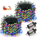 2 Pack Christmas Lights Outdoor 200FT 600LED Multicolor - Expandable