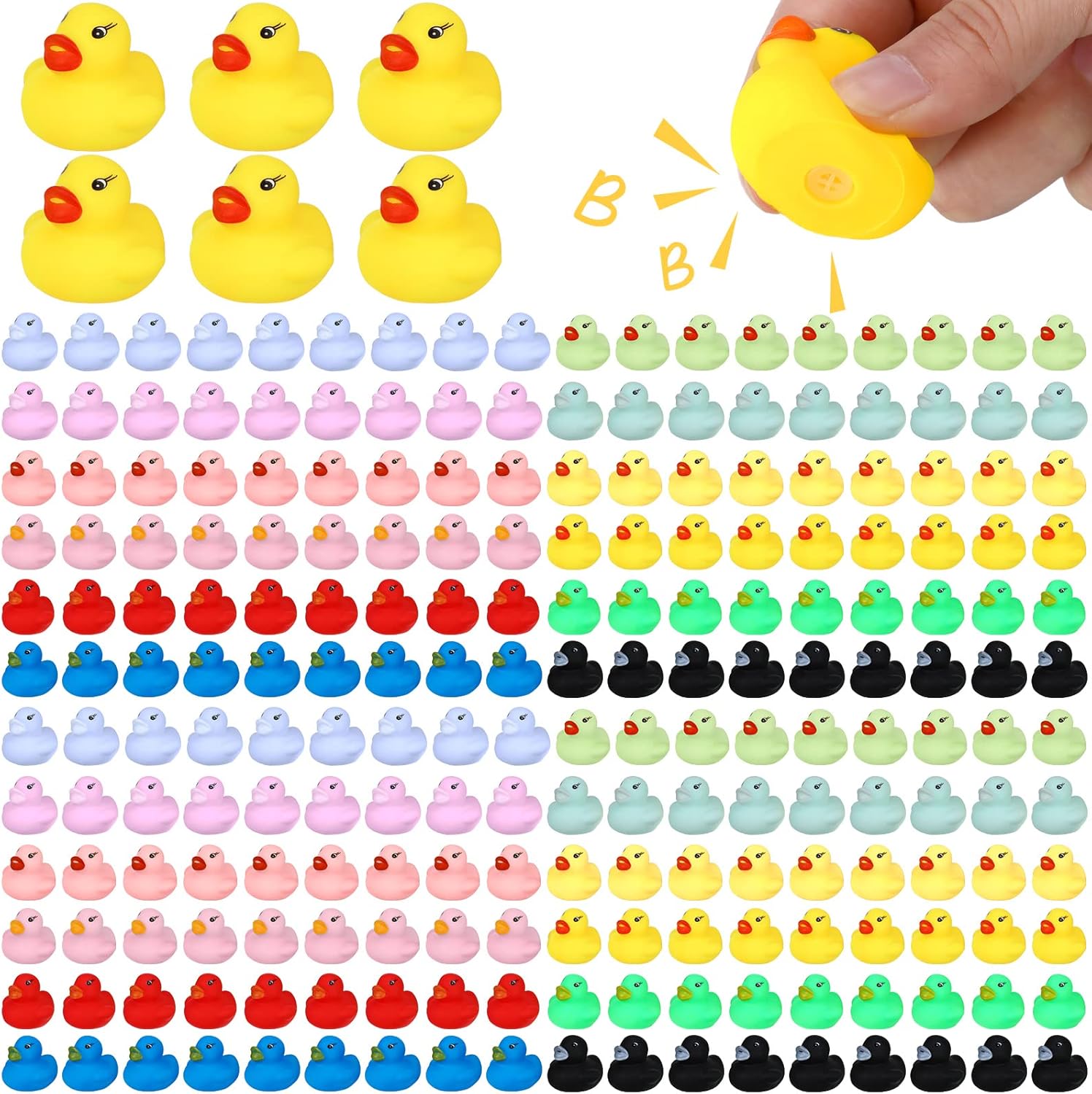 Mini Rubber Duck Set for Baby Showers and Birthday Parties