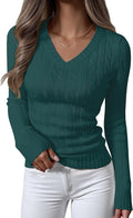 Women's Long Sleeve Sweater in Cable Knit for Autumn Wear