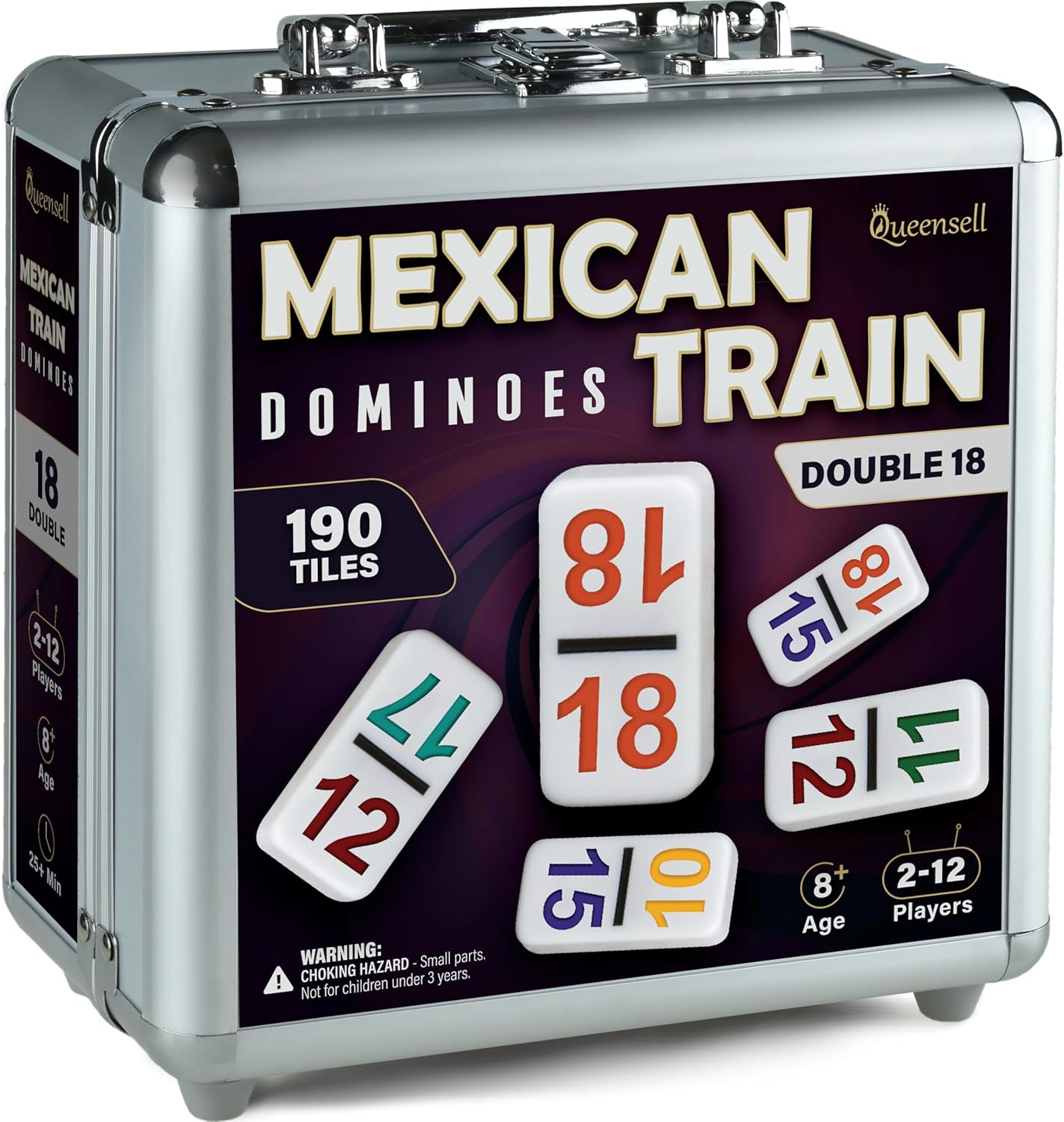 Mexican Train Dominoes Set Double 18 for Family Game Nights