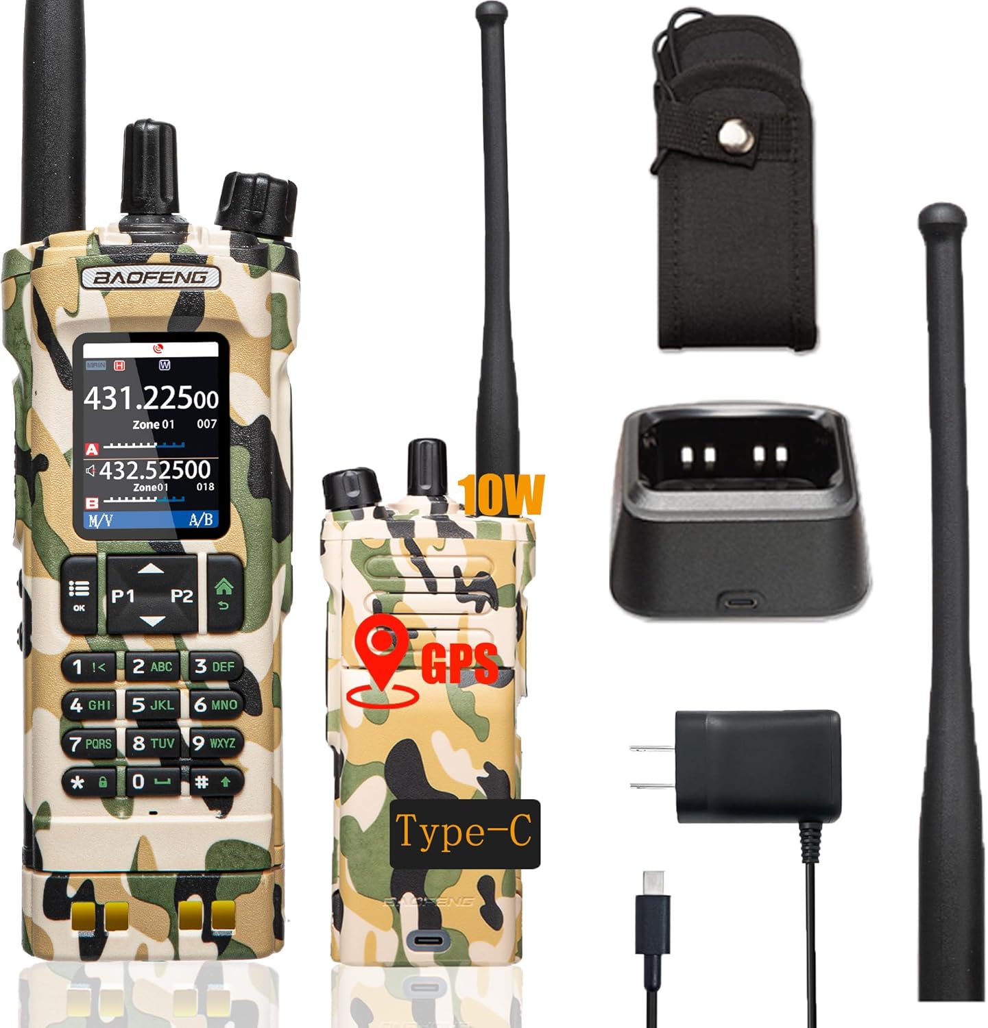 BAOFENG UV32 Ham Radio: 10W Long Range Walkie Talkie with GPS