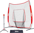 ZELUS 7x7ft Baseball Net with Adjustable Tee and Weighted Ball