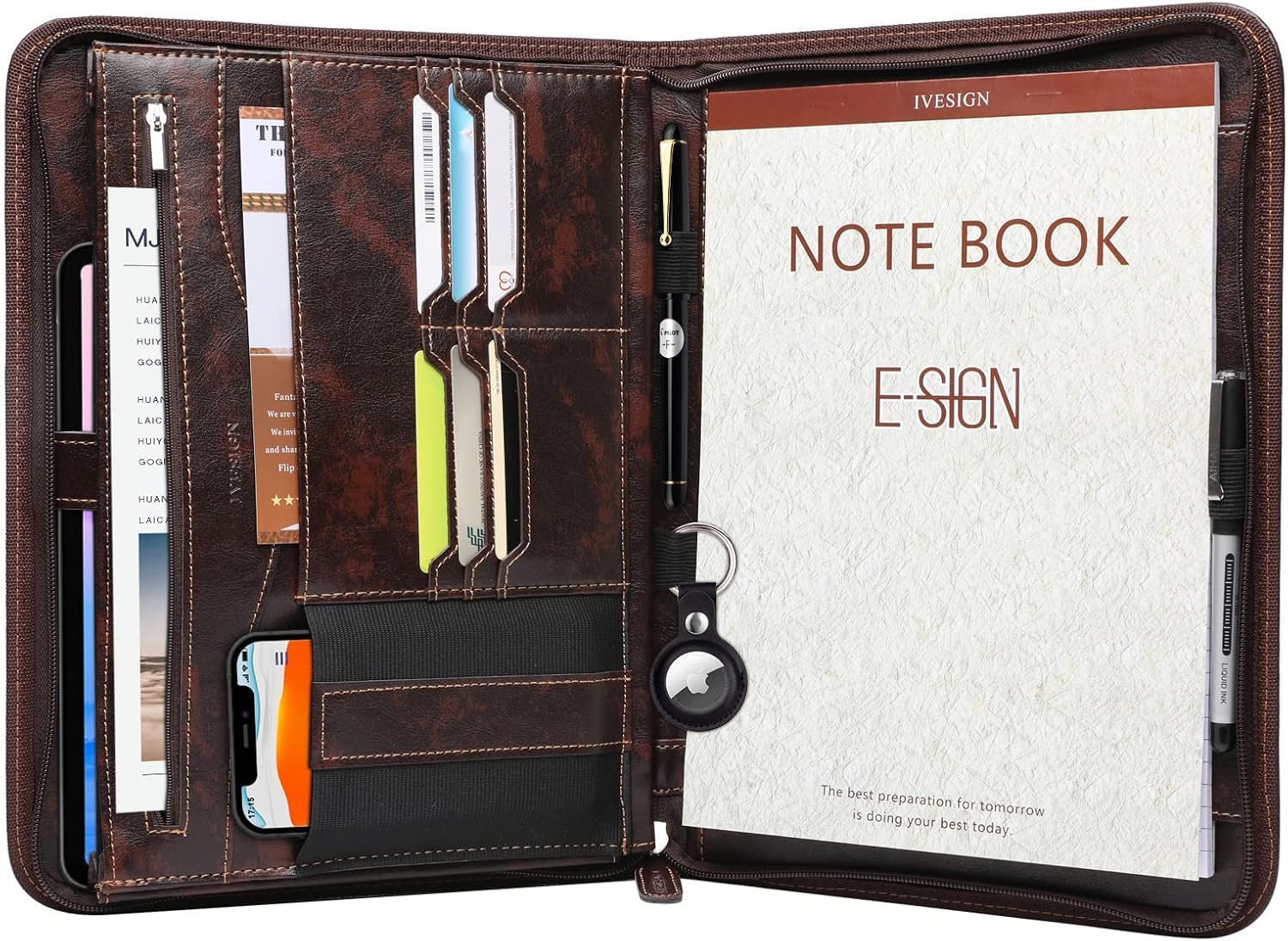 IVESIGN Zippered Padfolio for Professionals - Stylish Organizer