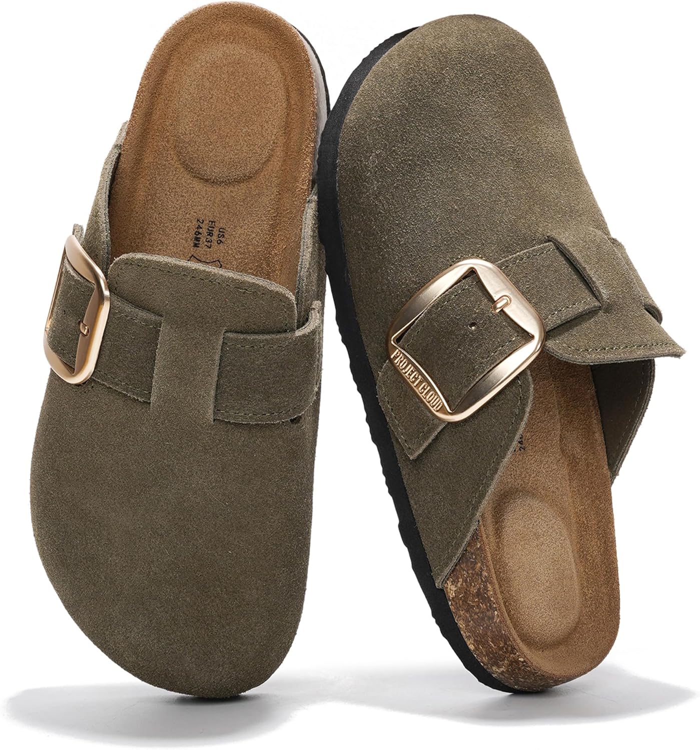 Genuine Leather Clogs for Women with Memory Foam Comfort