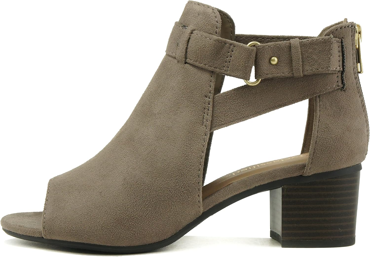 CITYCLASSIFIED Invest Women's Cutout Side Strap Black Ankle Bootie