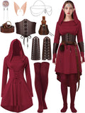 SOMSOC Women's Renaissance Fairy Costume Set for Halloween Fun