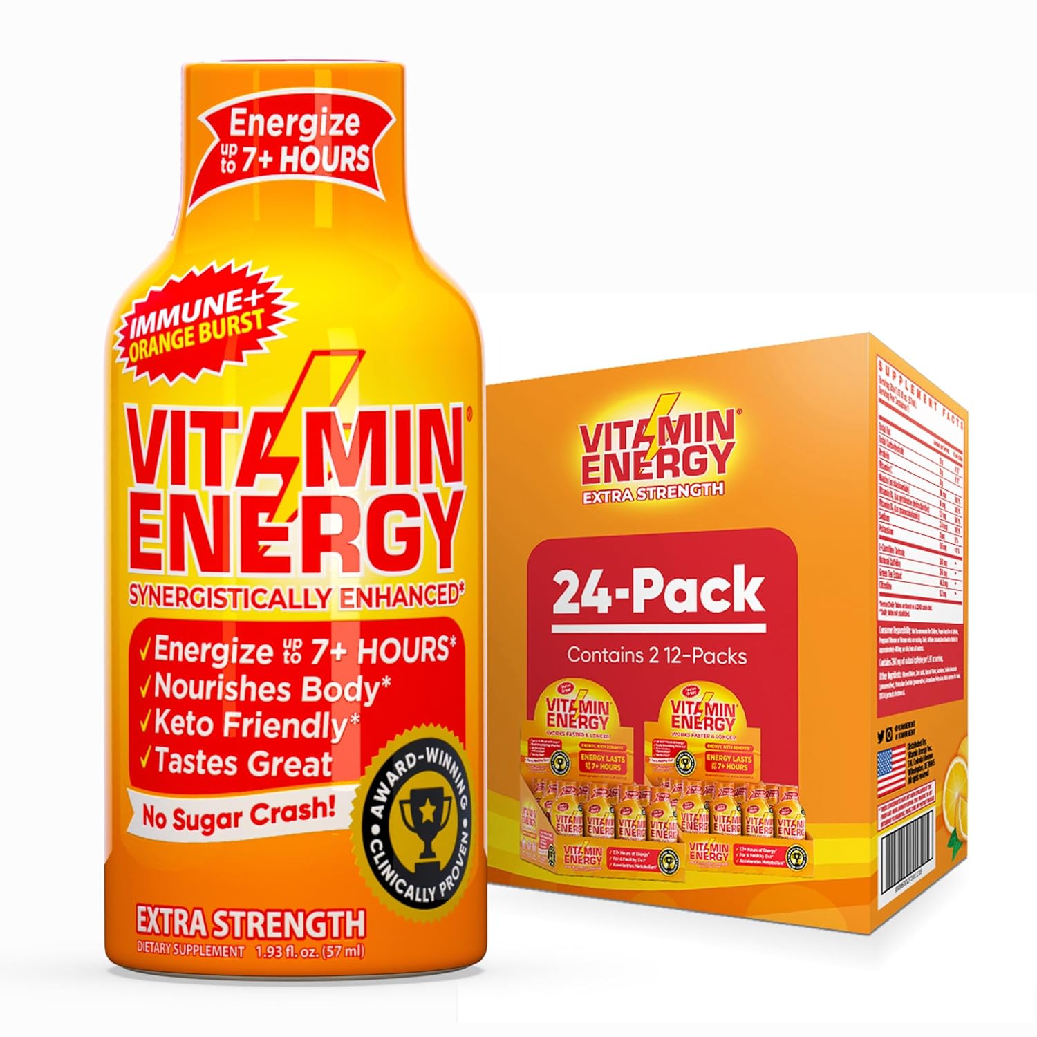 Vitamin Energy Immune+ Extra Strength Energy Shot for Focus