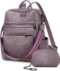 Leather Backpack Purse for Women - Faux PU Convertible Work Bag