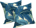 Outdoor/Indoor Throw Pillows 18x18 Set of 2 - Swaying Palms Blue