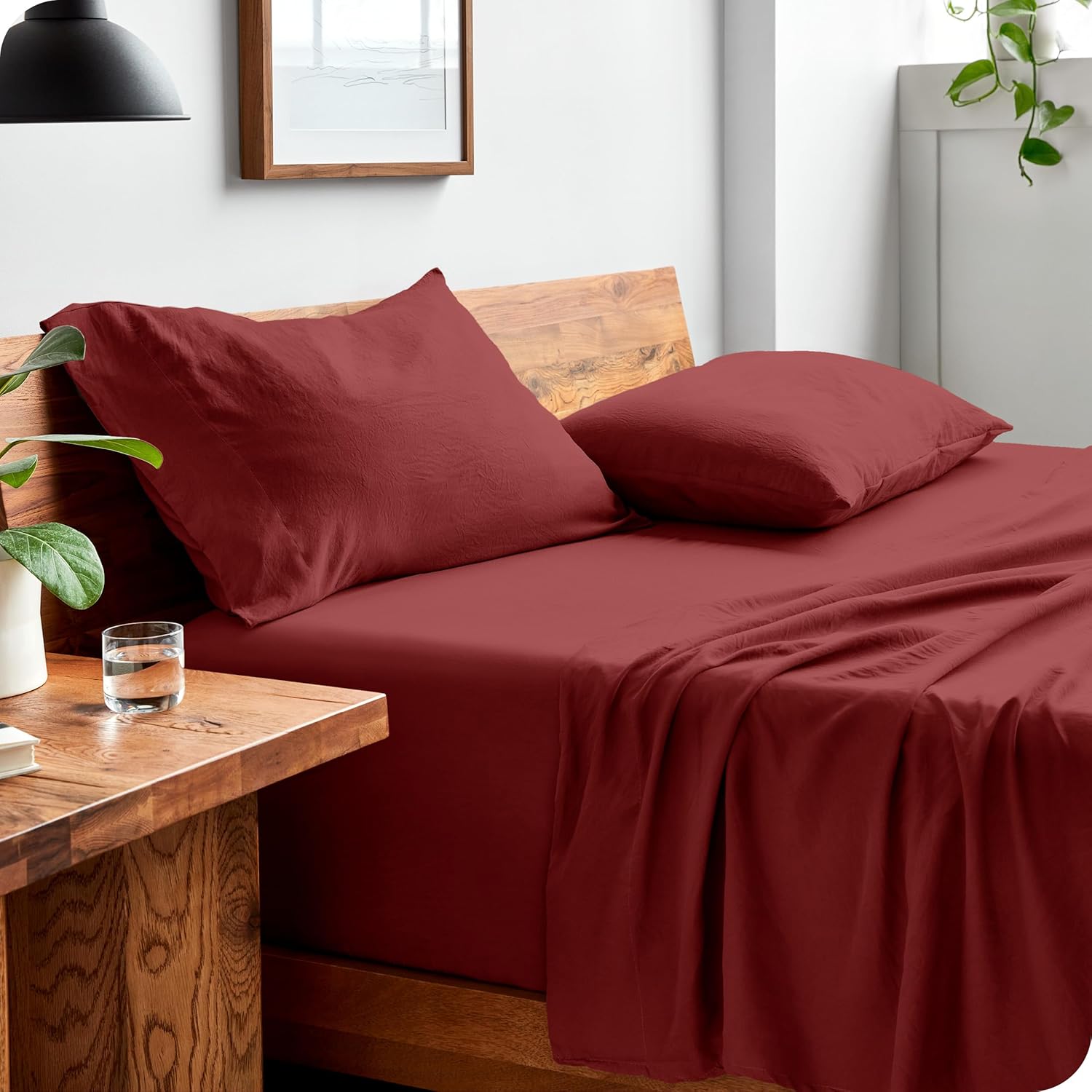 Bare Home Queen Sheet Set - Ultra-Soft Stonewashed Microfiber