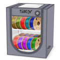 3D Printer Filament Storage Box with Thermo-Hygrometer - 20-Roll Grey