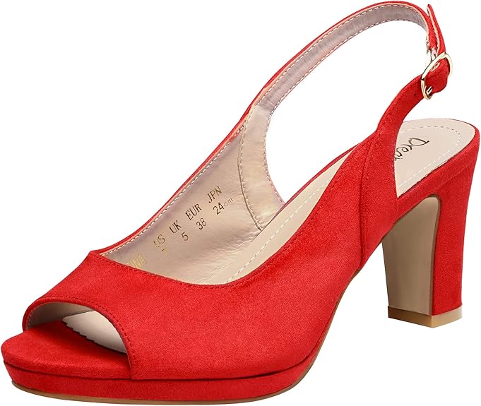 DREAM PAIRS Womens Sexy High Chunky Heels Peep Toe Platform Shoes