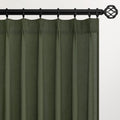 Olive Green Linen Curtains 45 Inches Long for Modern Living Spaces
