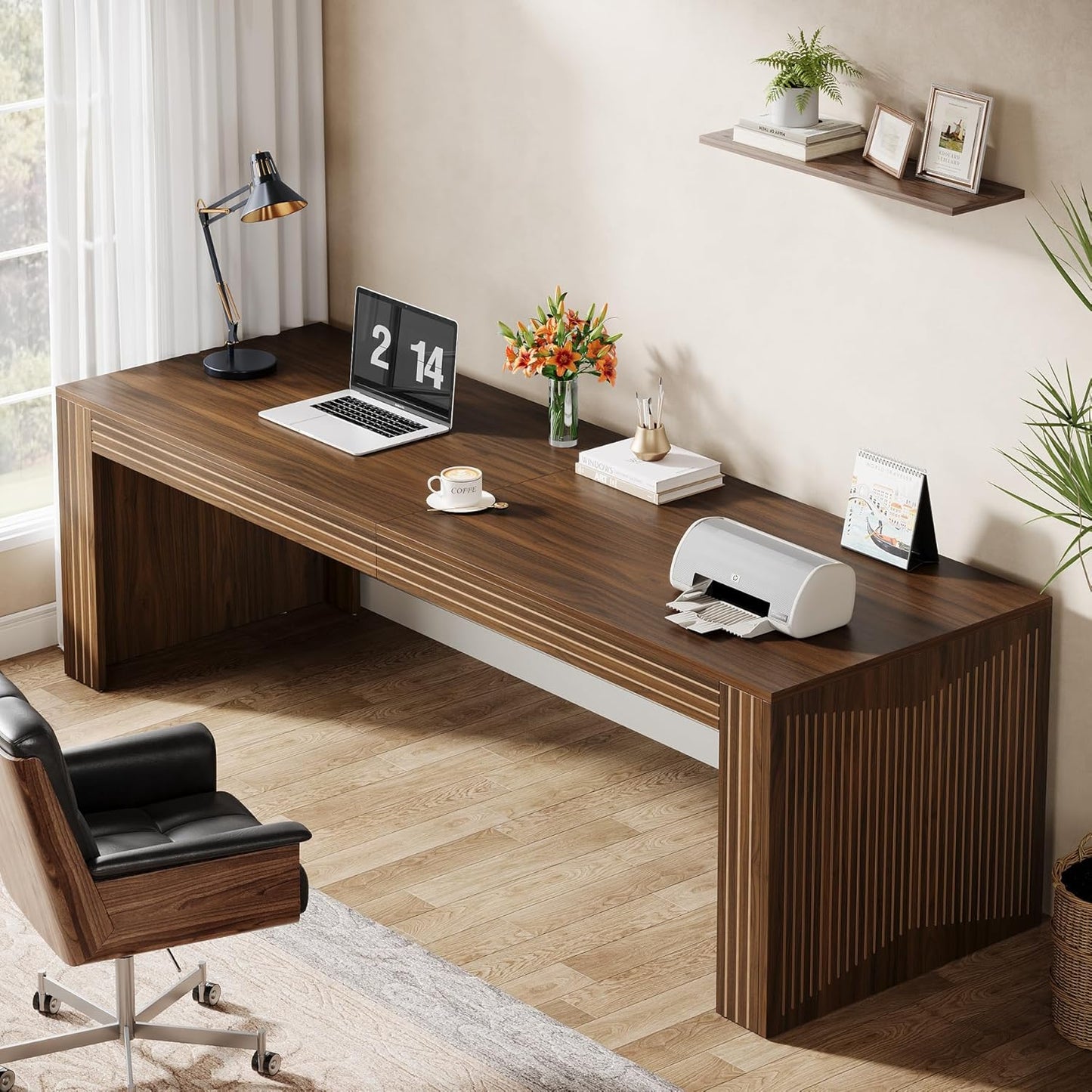 Tribesigns 79-Inch Long Desk for Two | Home Office Double Desk