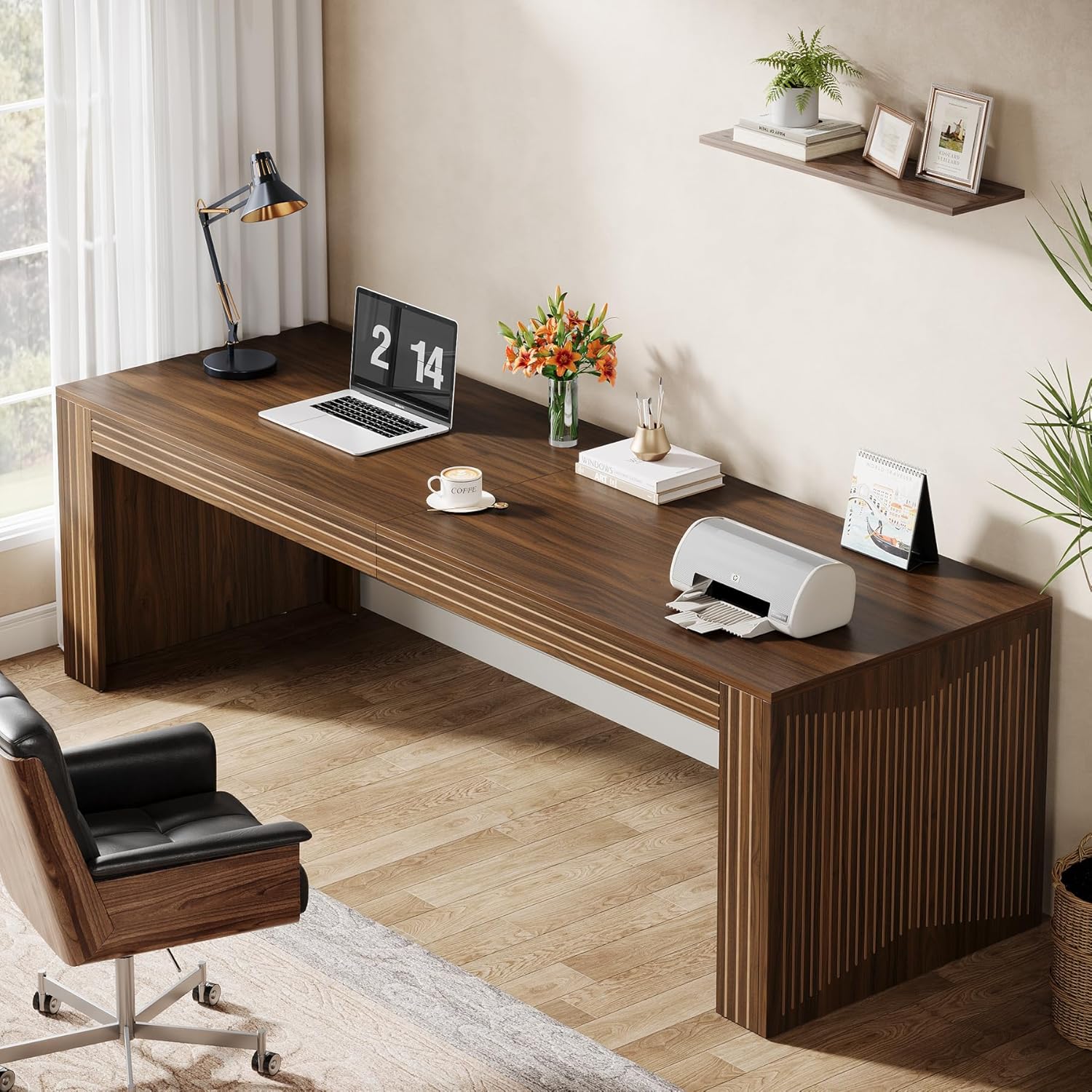 Tribesigns 79-Inch Long Desk for Two | Home Office Double Desk