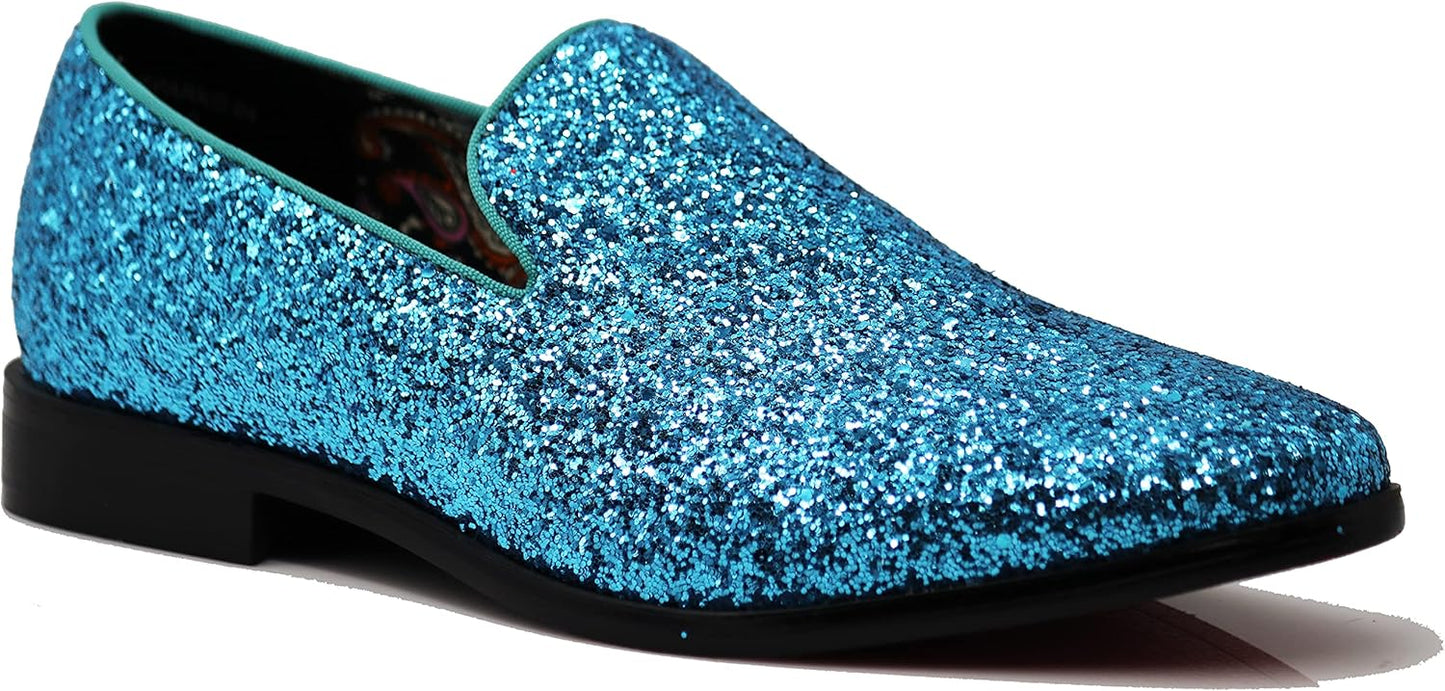 SPK04 Men's Vintage Glitter Dress Loafers by Enzo Romeo