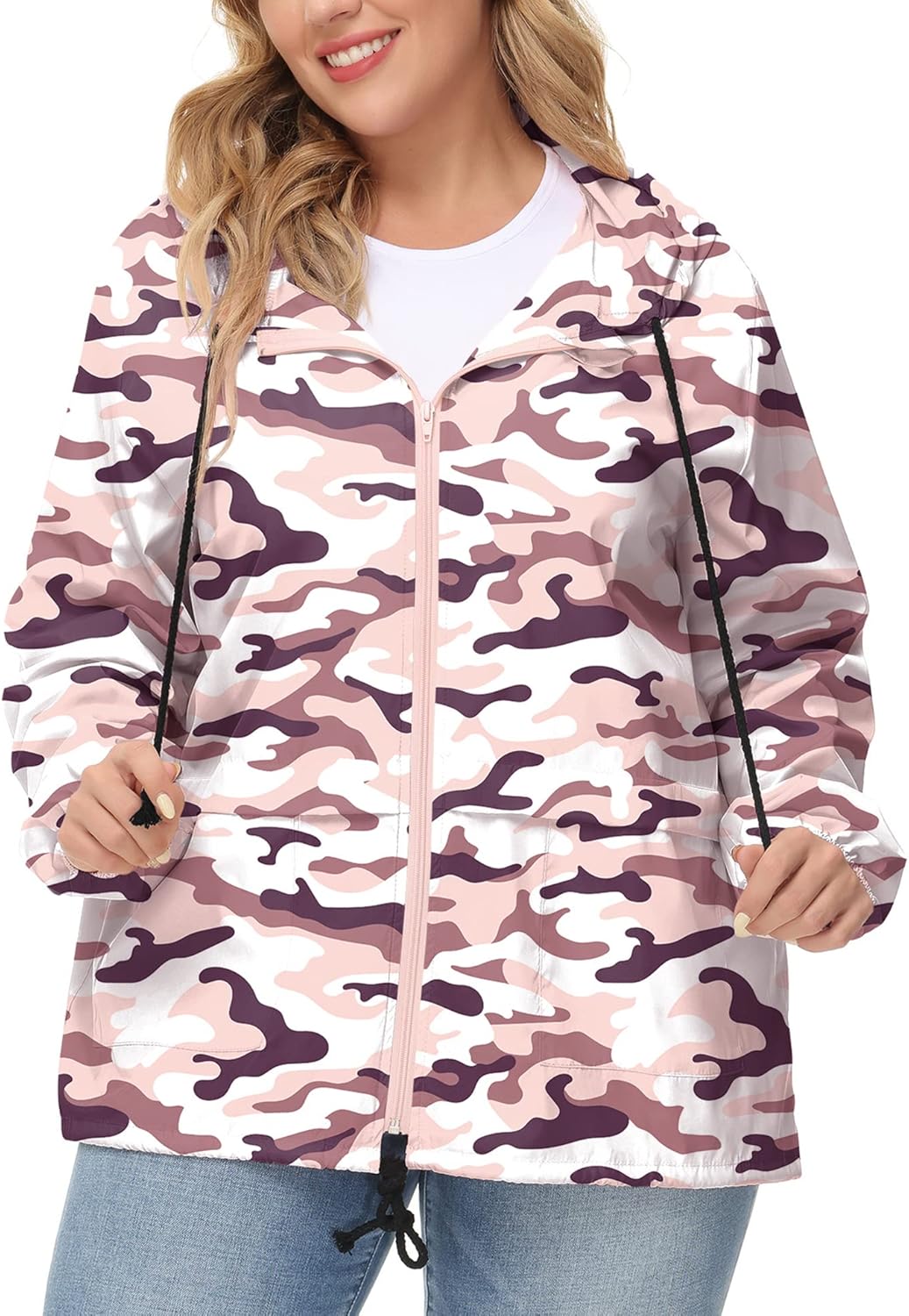 Plus Size Waterproof Raincoat for Women - Avoogue Hooded Jacket