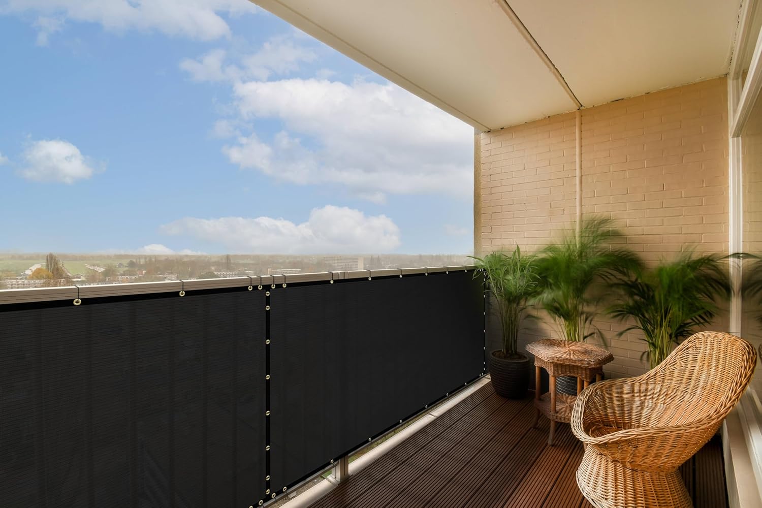 ColourTree Customized Black 3ft x 127 Balcony Privacy Screen