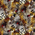Black Red Ocher Charcoal Cotton Fabric by the Yard - 100% Combed