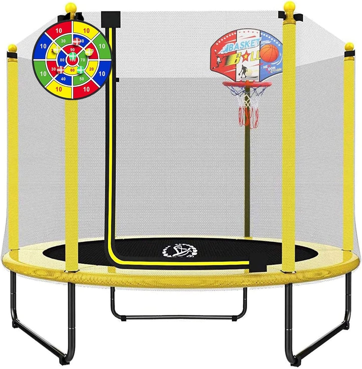LANGXUN 60-Inch Trampoline for Kids with Swing and More Fun