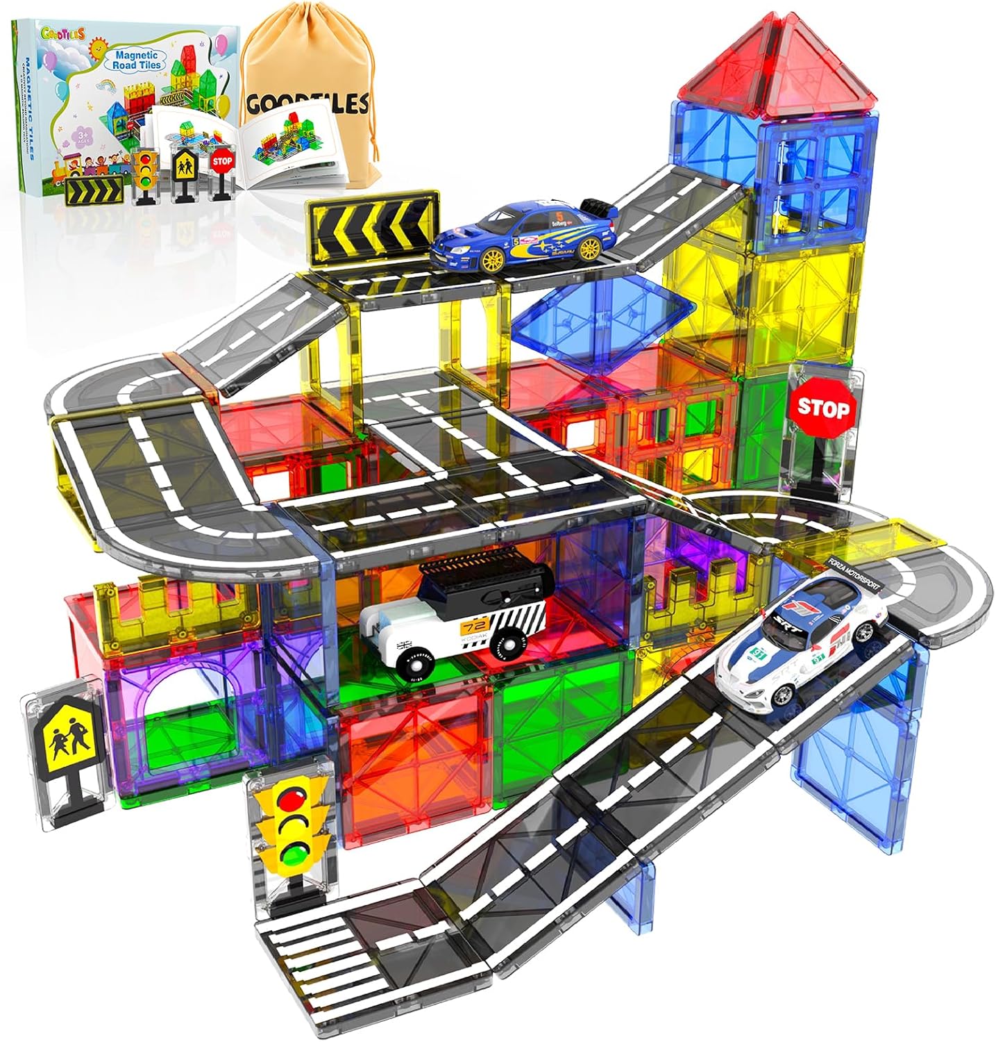 Goodtiles Road Set: Sensory Travel Toy for 3+ Kids