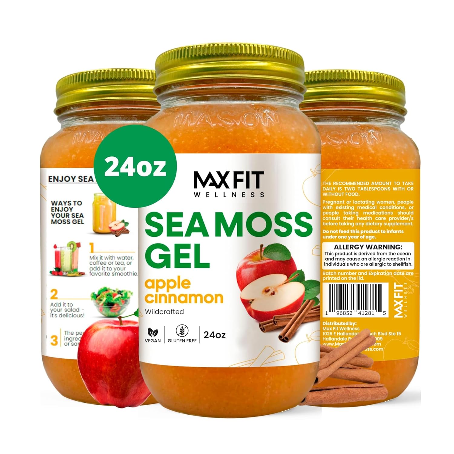 Sea Moss Gel Raw 24oz - Wildcrafted Superfood from St Lucia