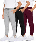 Boys Cotton Fleece Jogger Sweatpants 3 Pack - Active Youth Pants
