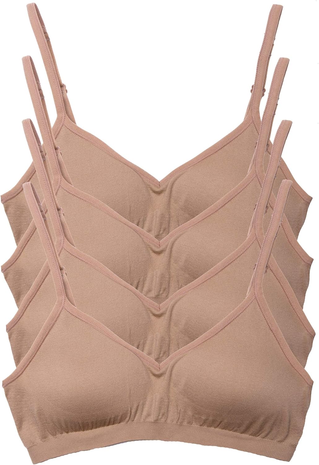 Kalon Womens Demi Padded Wireless Bralette 4 Pack for Comfort