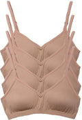 4-Pack Womens Seamless Demi Padded Bralettes - Wirefree Comfort