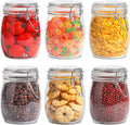 ComSaf 25oz Airtight Glass Canisters Set of 6 - Clear Kitchen Storage