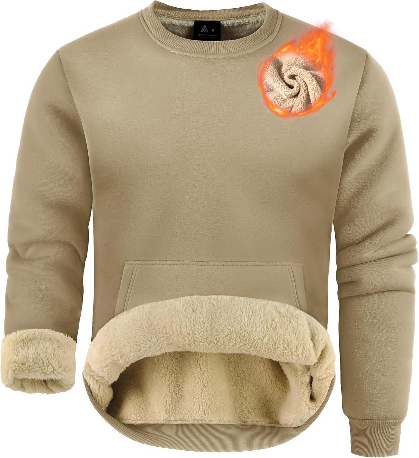 ZITY Men's Sherpa Lined Sweatshirt for Ultimate Winter Comfort