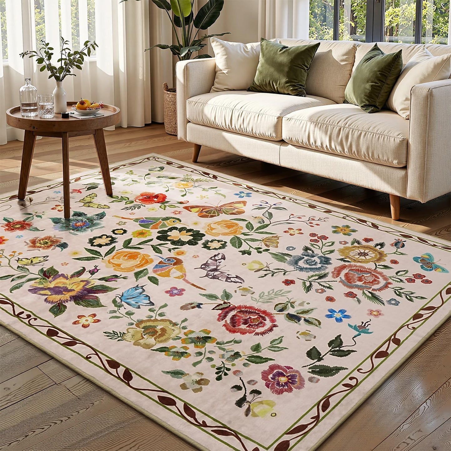 Rugflix 5x7 Washable Area Rug for Living Room and Bedroom