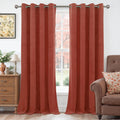 Rust Velvet Blackout Curtains 96 in - Terracotta Burnt Orange 2 Panels