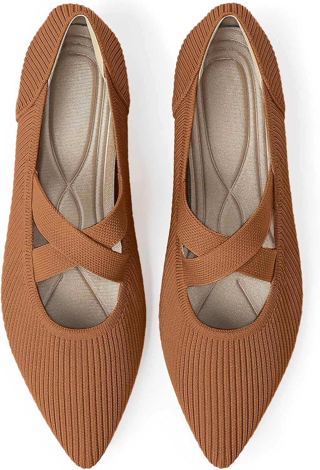 Women's Flats Shoes Pointed Toe Knit Comfortable Dressy Style