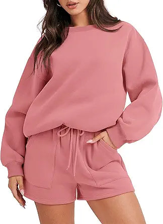 ANRABESS Women 2 Piece Outfits Cozy Pajamas Tracksuit Set