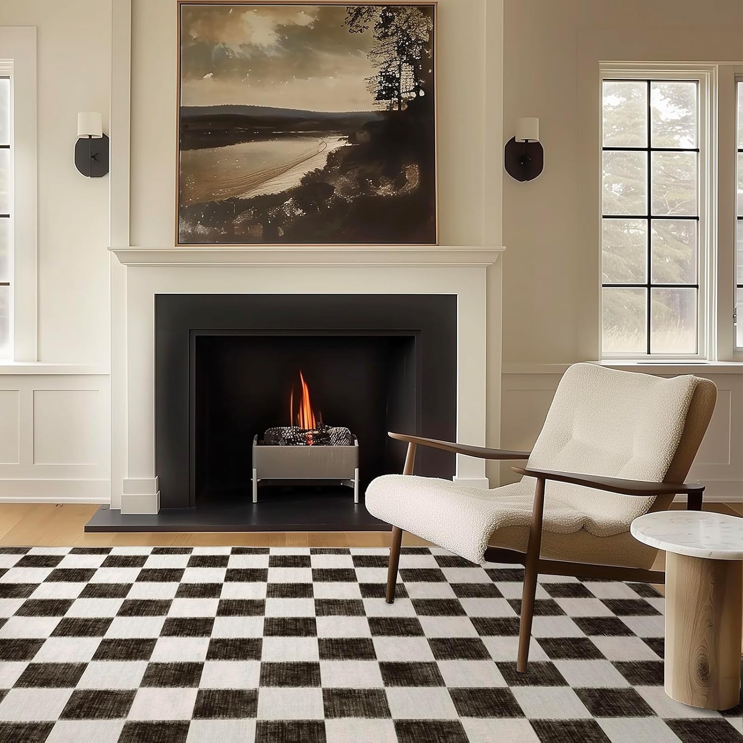 EVERGRACE Checkered Plaid Area Rug 5x7 for Any Room