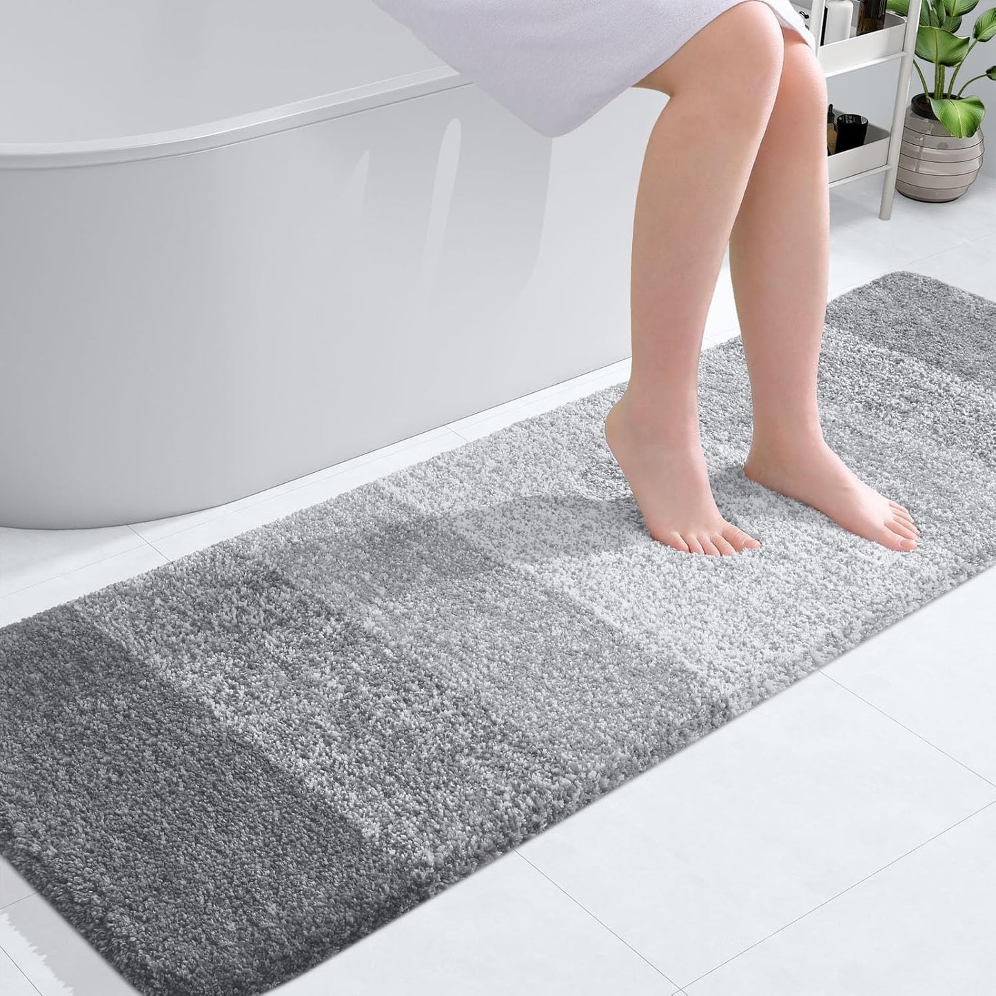 OLANLY Bathroom Runner Rugs 59x20, Soft Microfiber Bath Mats