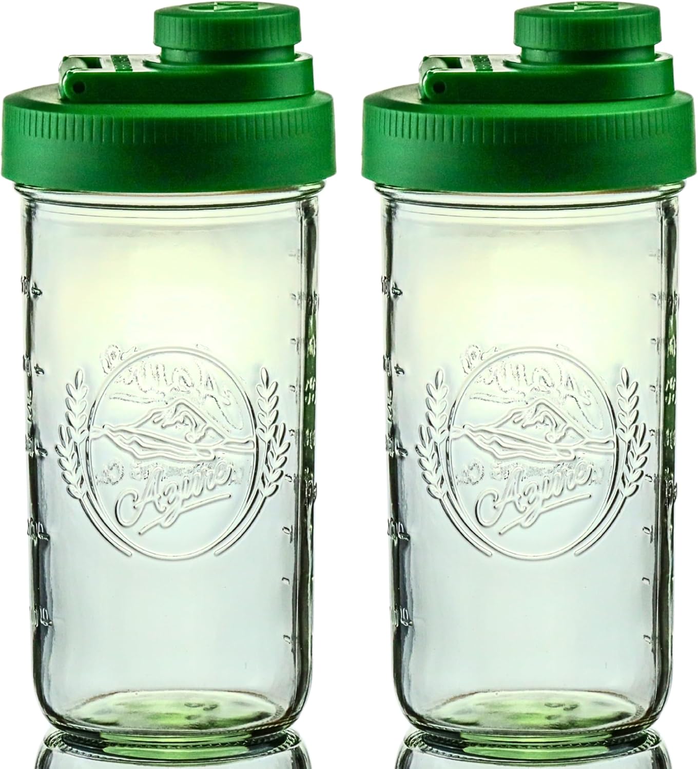 Mason Jar Drinking Cup Set with Vibrant Color Pouring Lid