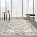 KUTA Area Rug 4x6 Living Room - Washable Oriental Distressed Medallion