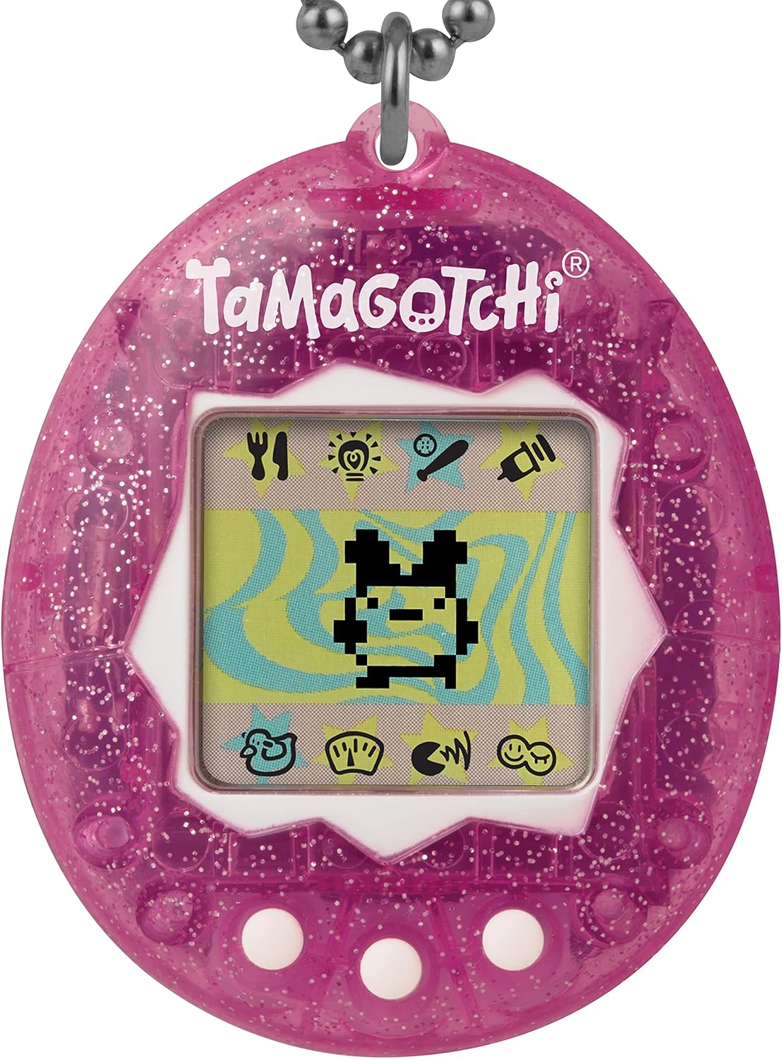 Tamagotchi Original Pink Glitter Digital Pet with Updated Logo