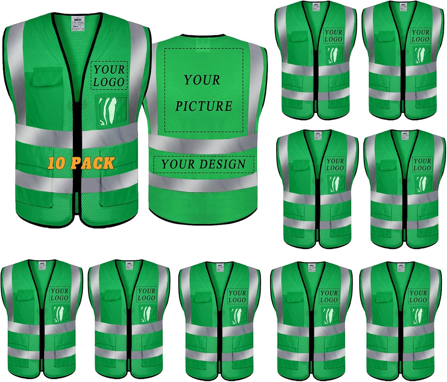 Custom High Visibility Reflective Safety Vest for Workwear Use