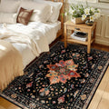Floral Vintage Distress Print Area Rugs 3ftx5ft Washable Non-Slip