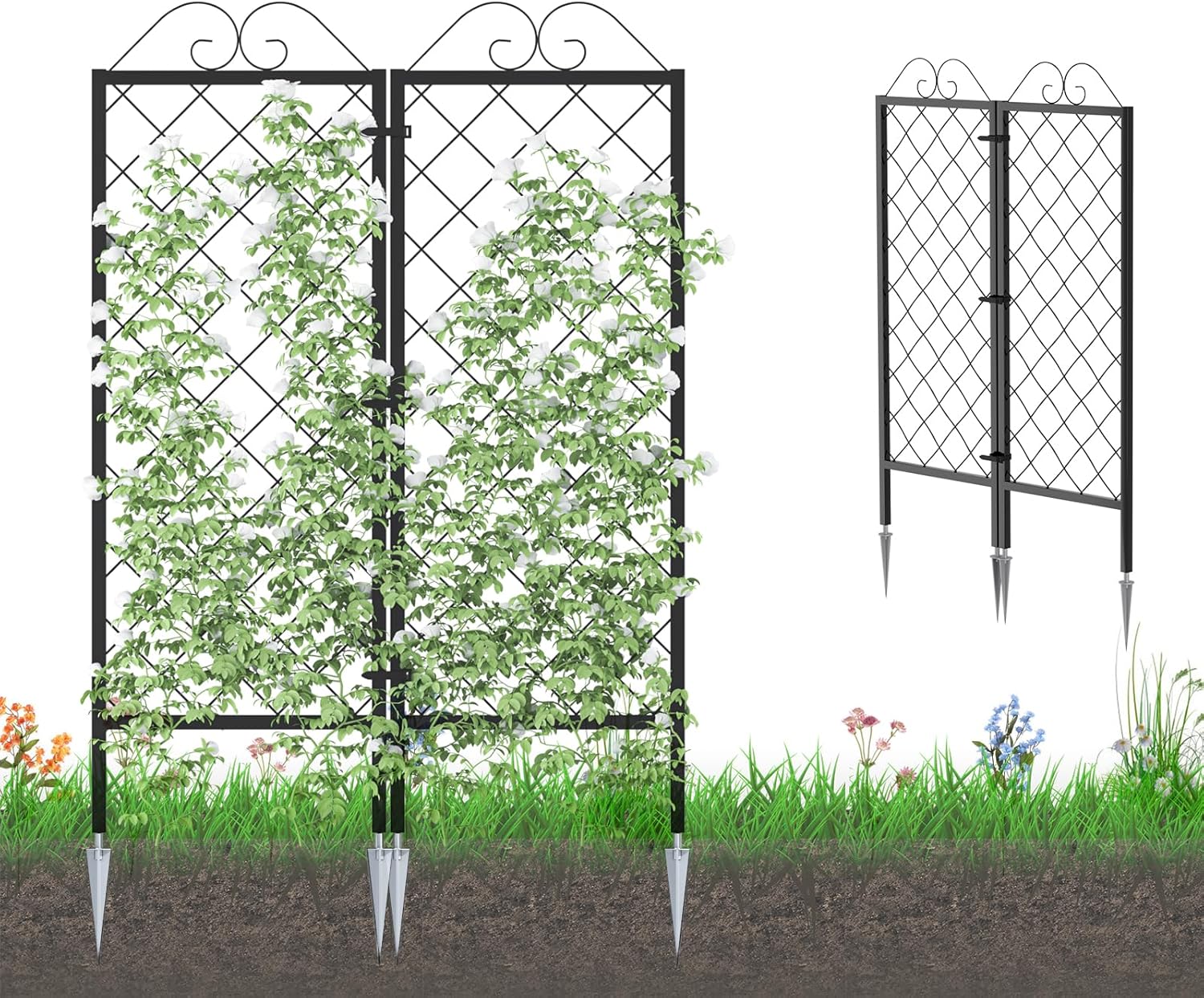 Zhongma 2 Pack Metal Garden Trellises for Climbing Plants