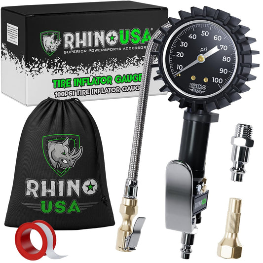 Rhino USA Tire Pressure Gauge - Heavy Duty & Accurate
